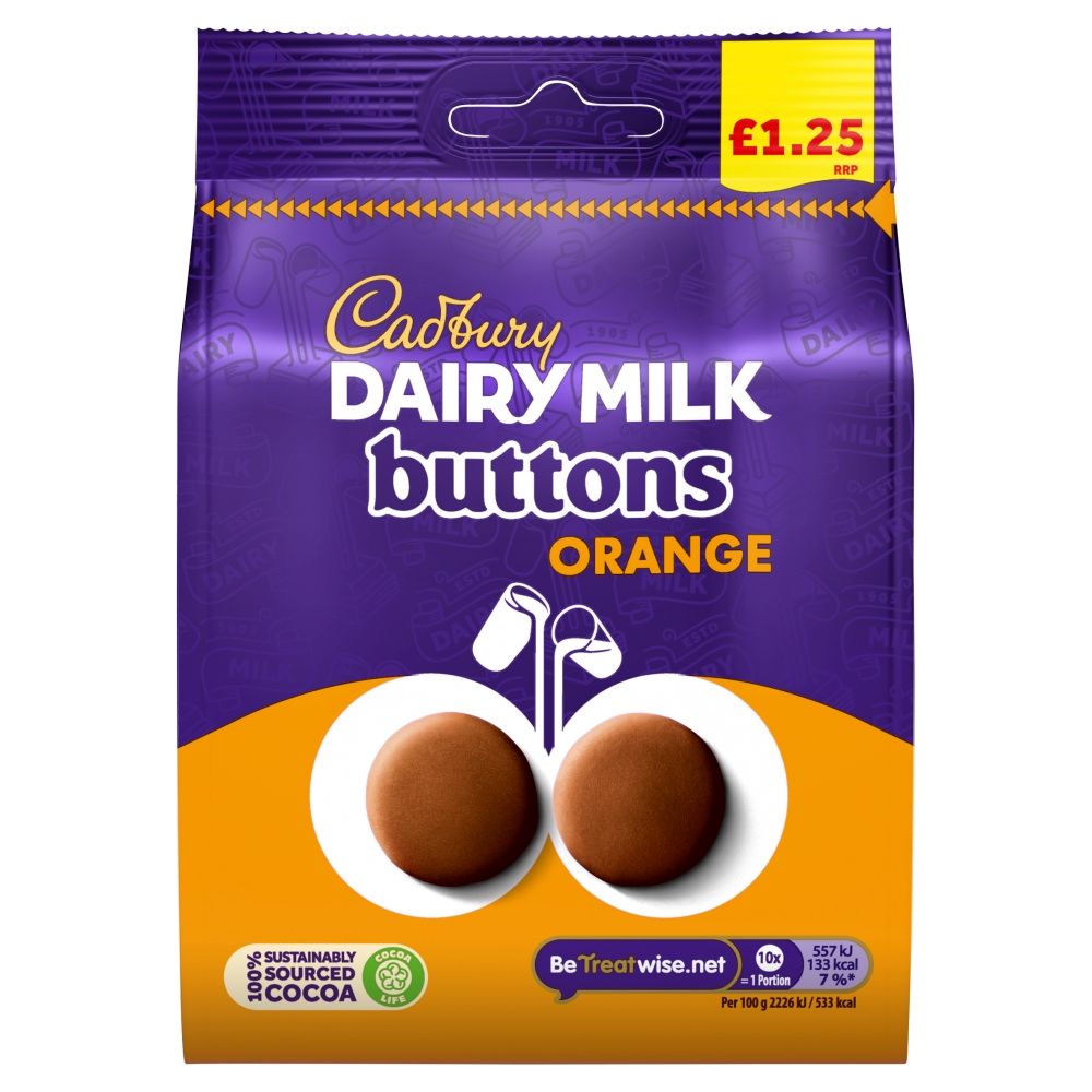 Läs mer om Cadbury Dairy Milk Orange Buttons 95g