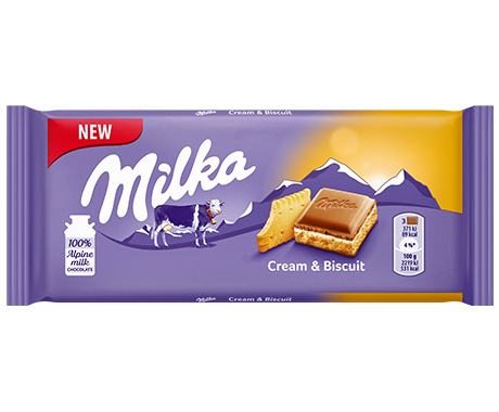 Läs mer om Milka Cream & Biscuit 100g