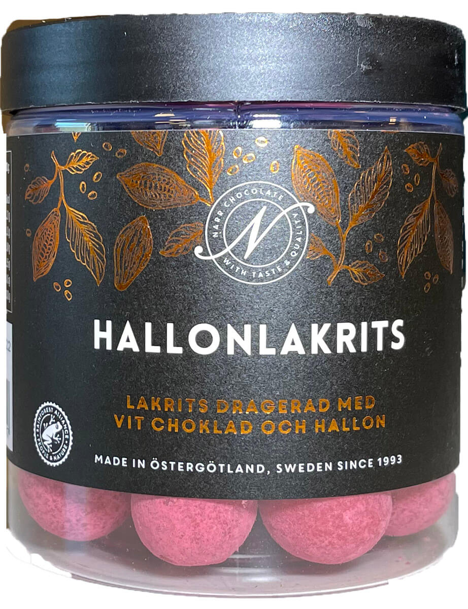 Läs mer om Narr Chocolate Hallonlakrits 150g