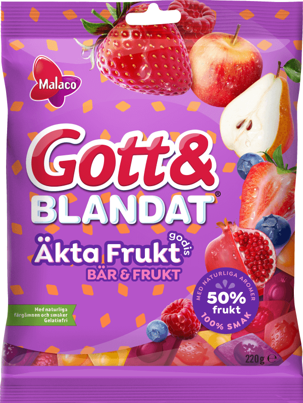 Läs mer om Malaco Gott & Blandat Äkta Frukt Bär & Frukt 100g