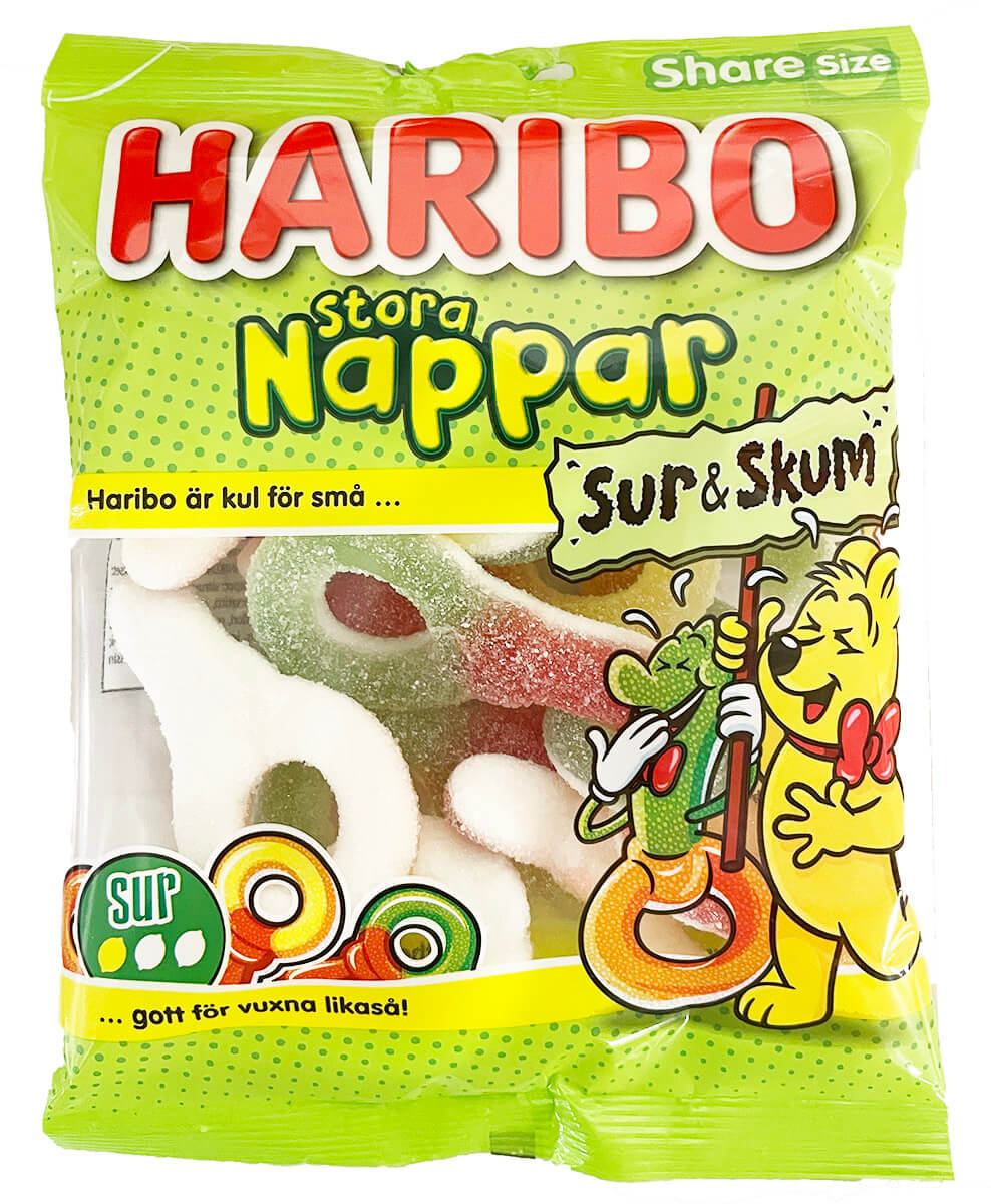 Haribo Stora Nappar Sur & Skum 150g