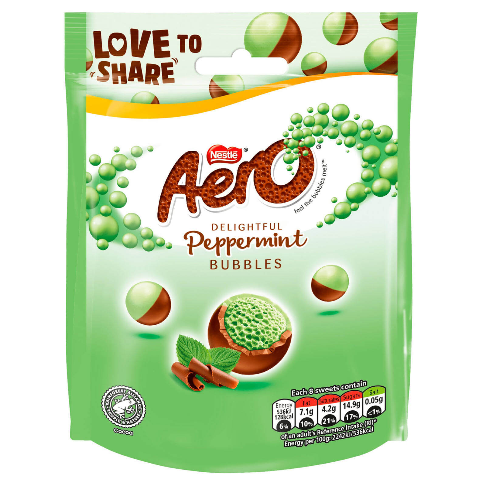 Läs mer om Aero Bubbles Peppermint Chocolate Bag 80g