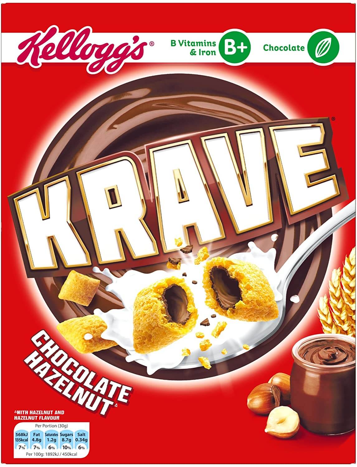 Kelloggs Krave Chocolate & Hazelnut 375g