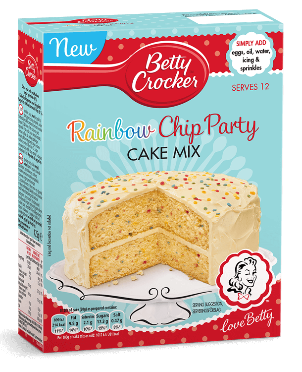 Läs mer om Betty Crocker Rainbow Chip Party Cake Mix 432g