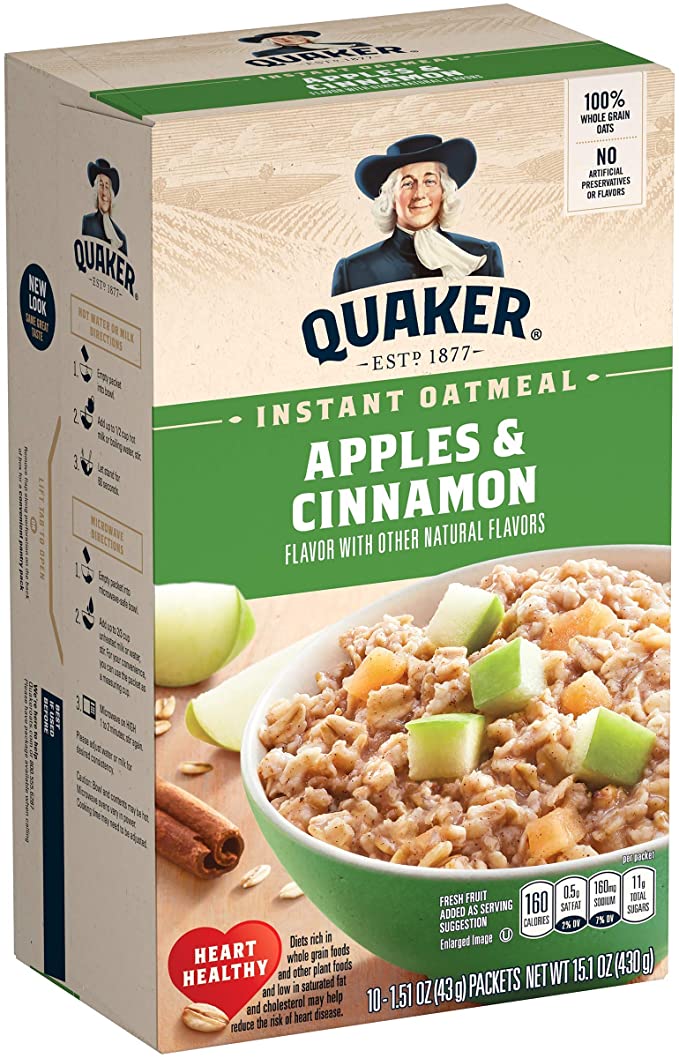 Quaker Instant Oatmeal Apples & Cinnamon 430g