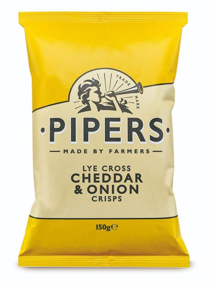 Läs mer om Pipers Crisps Lye Cross Cheddar & Onion 150g
