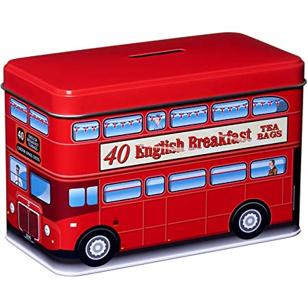 London Bus Money Box Tin English Breakfast Teabags 125g