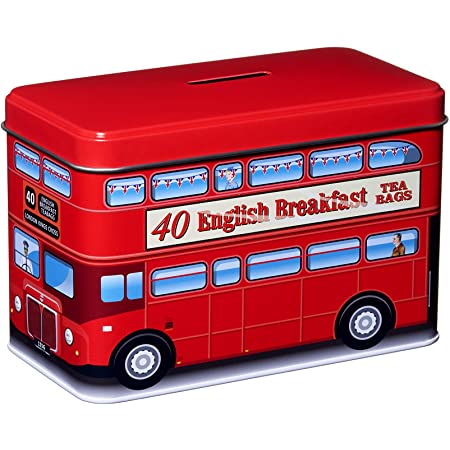 London Bus Money Box Tin English Breakfast Teabags 125g