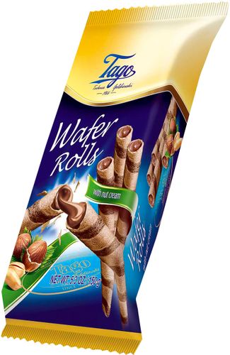 Läs mer om Tago Wafer Rolls Nötkräm 150g