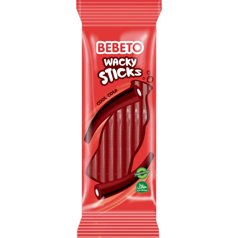 Läs mer om Bebeto Wacky Sticks - Cool Cola 180g
