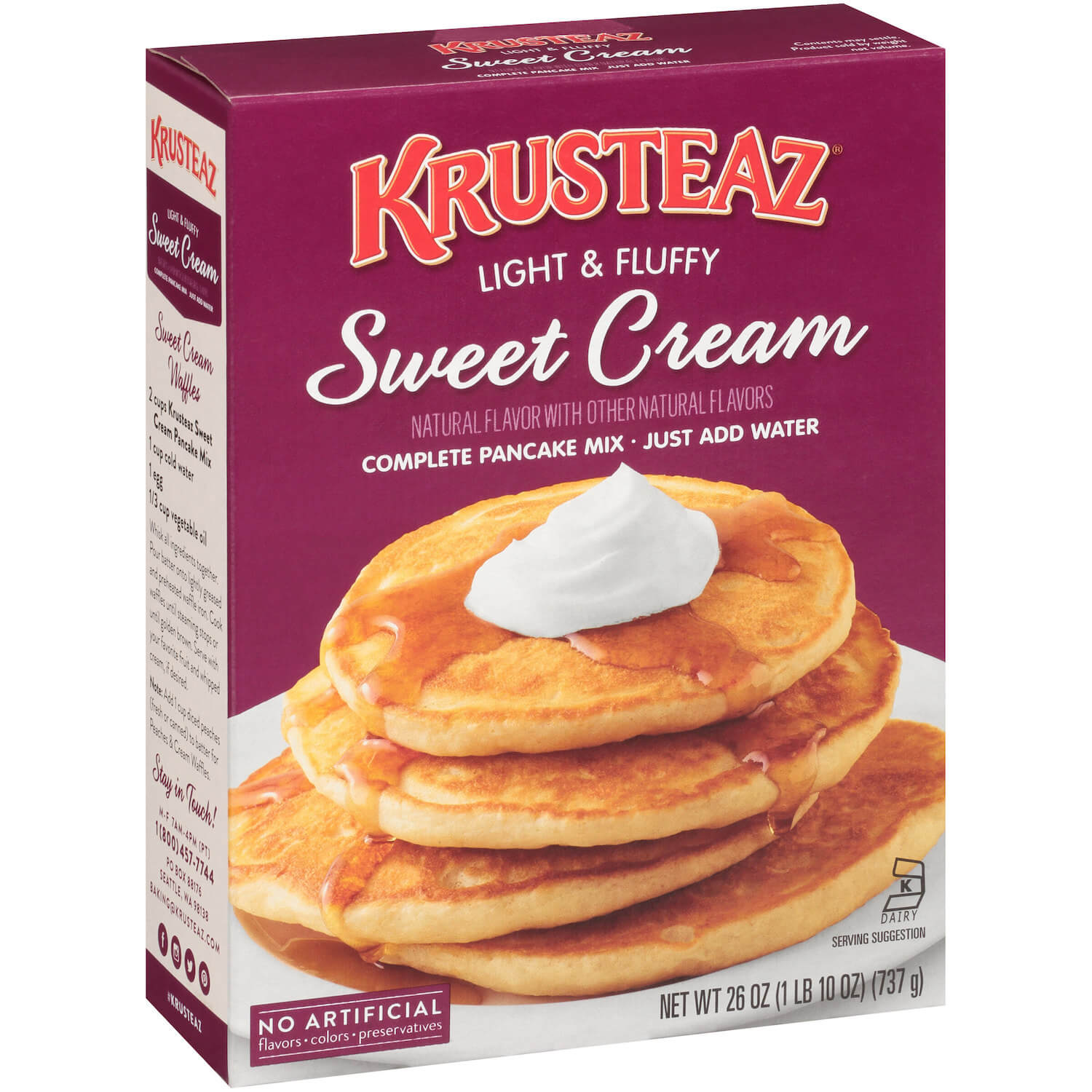 Krusteaz Light & Fluffy Sweet Cream Complete Pancake Mix 737g