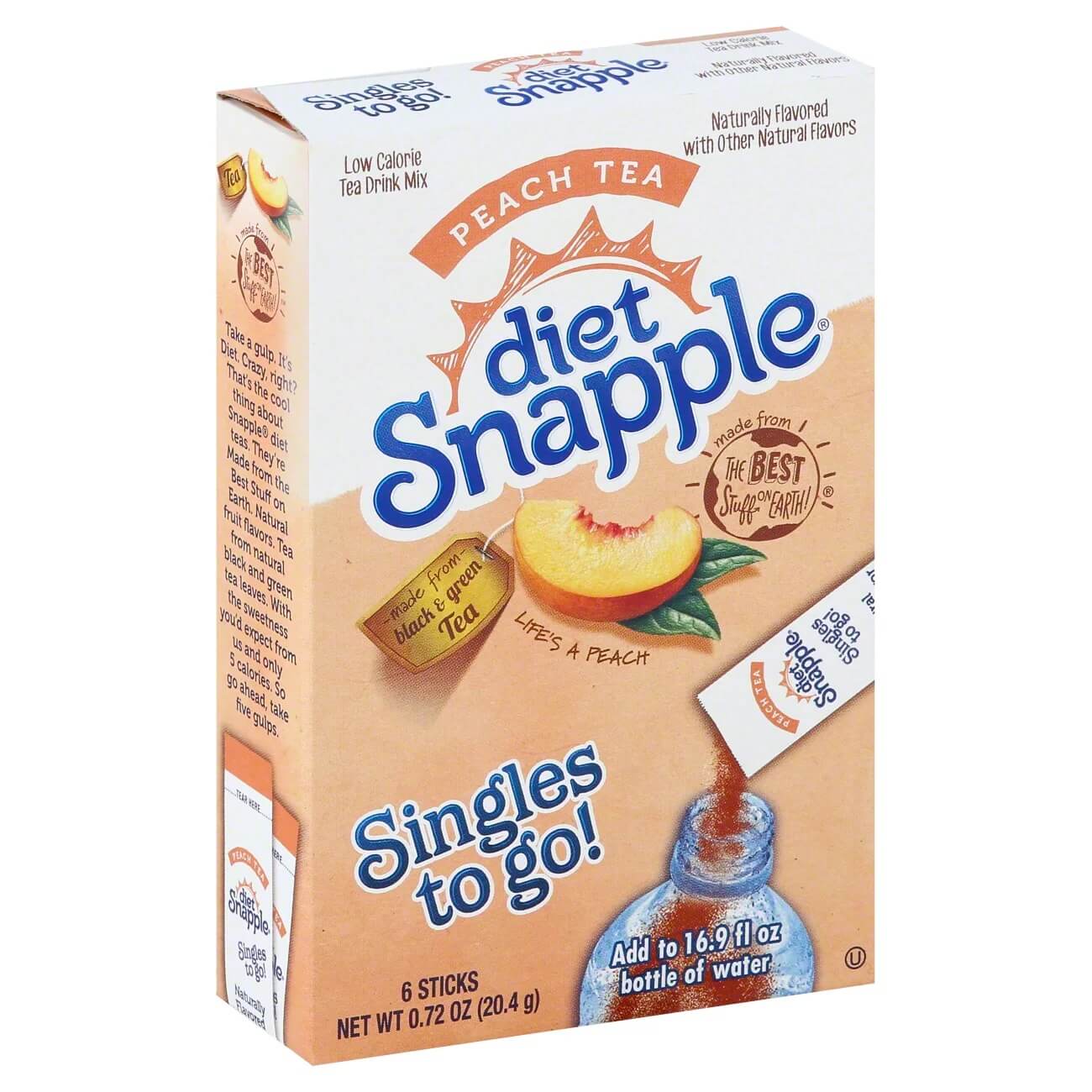 Läs mer om Diet Snapple On-The-Go Drink Mix Peach Tea 21g