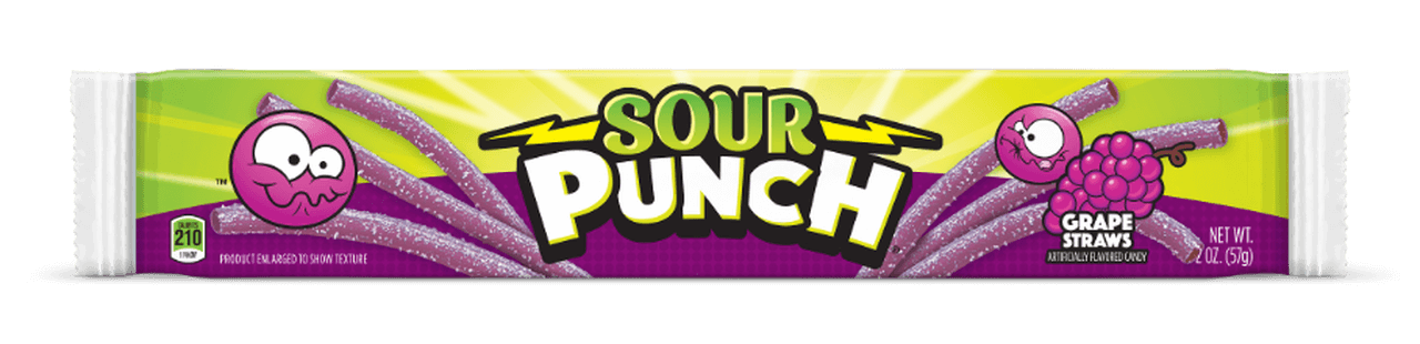 Läs mer om Sour Punch Straws Grape 57g