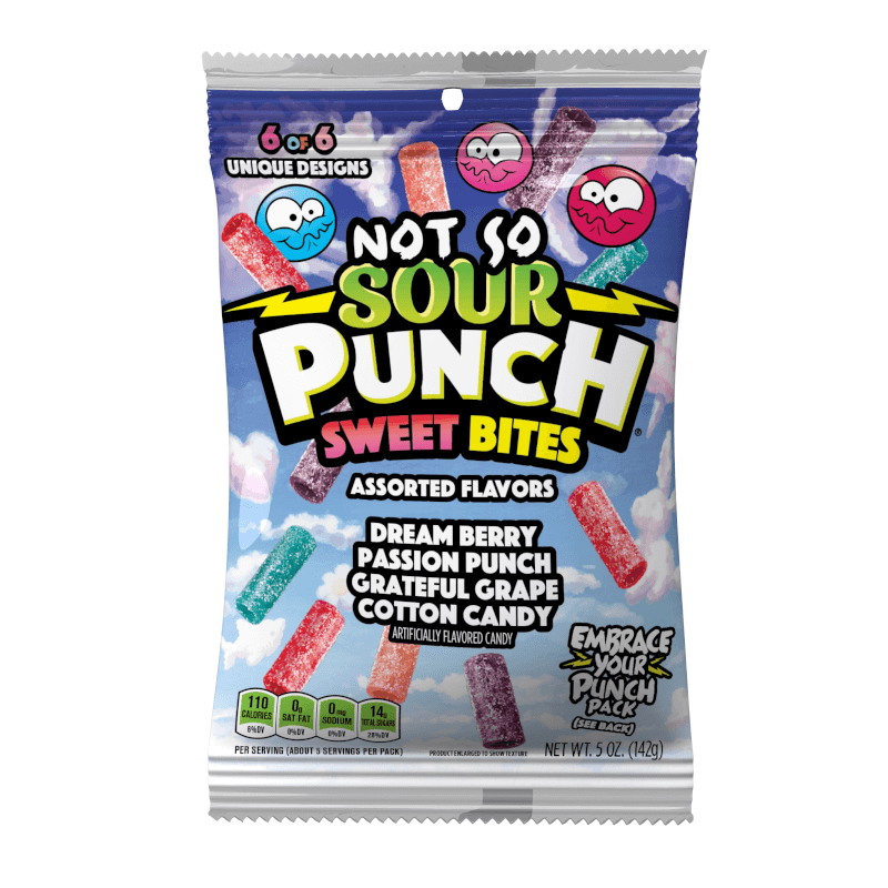 Sour Punch Bites Not So Sour Sweet Bites Assorted Flavors 142g