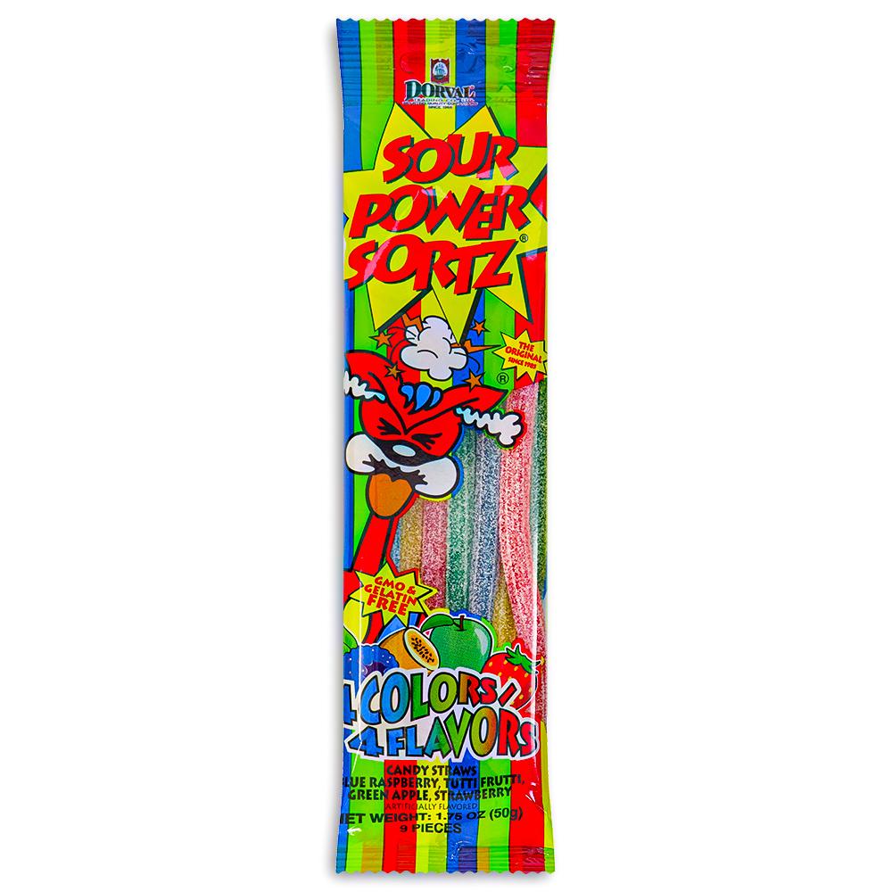 Läs mer om Dorval Sour Power Straws - Sortz 4 Flavors 50g