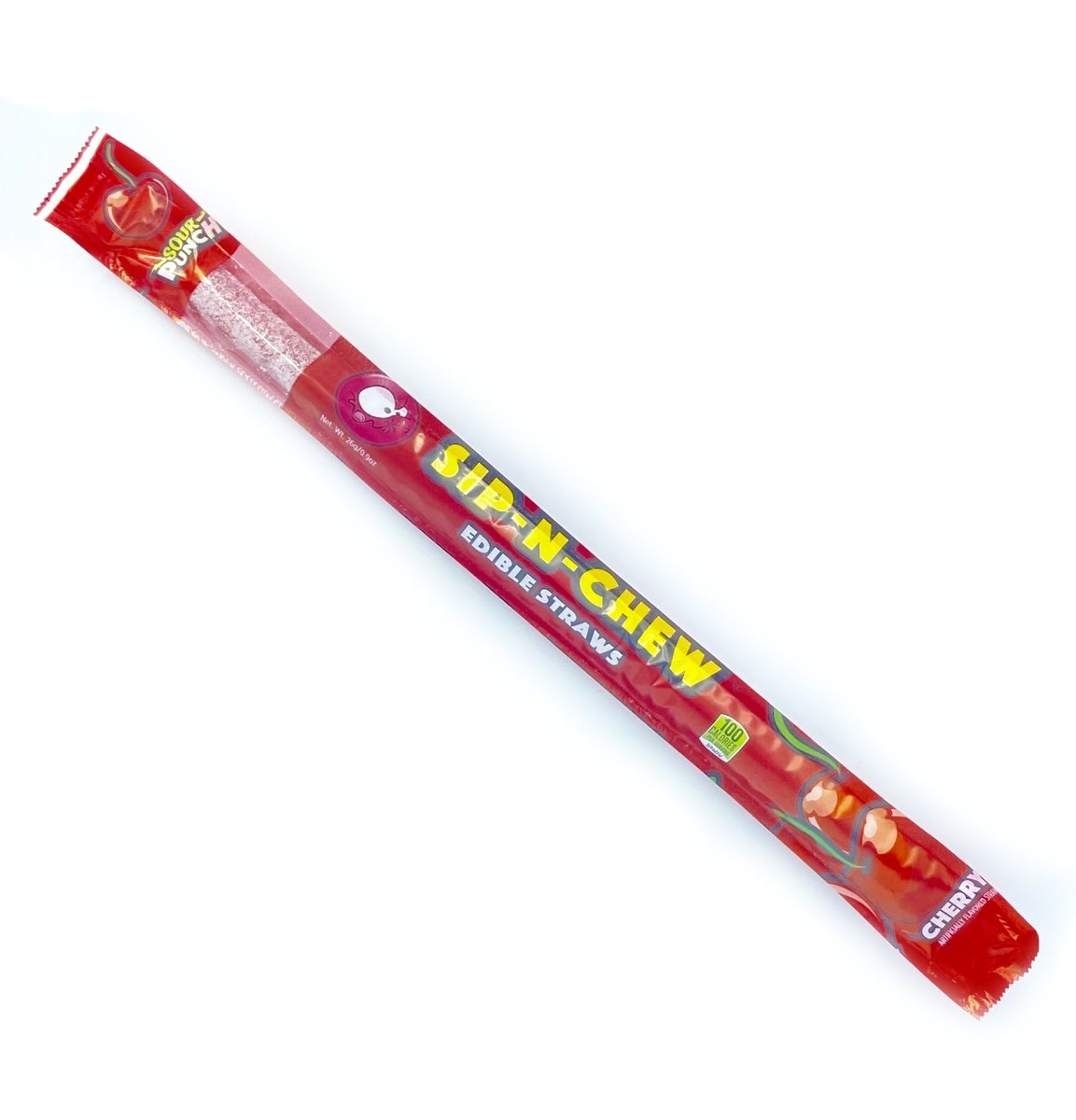 Sour Punch Sip-N-Chew Edible Straws - Cherry 26g
