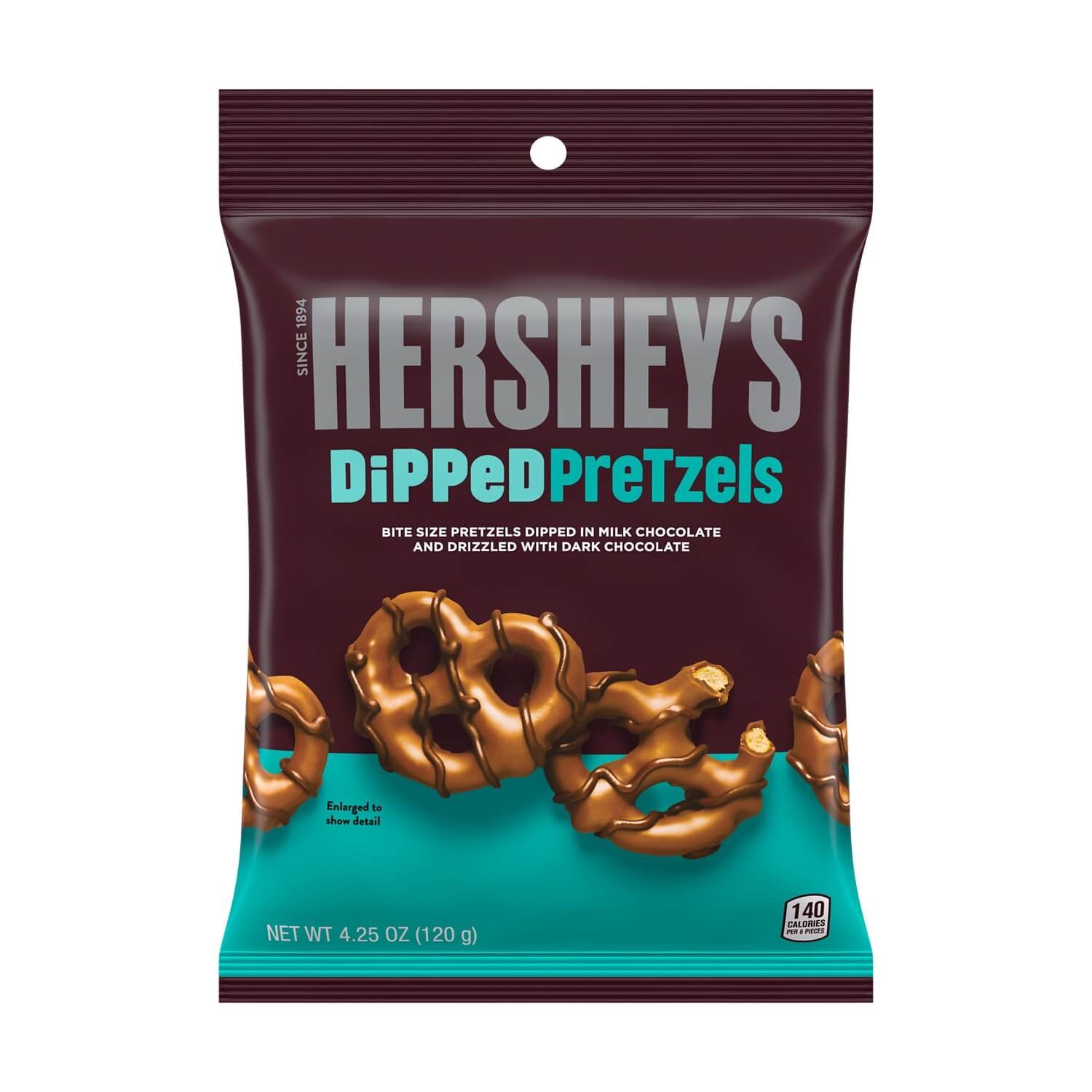 Läs mer om Hersheys Milk Chocolate Dipped Pretzels 120g