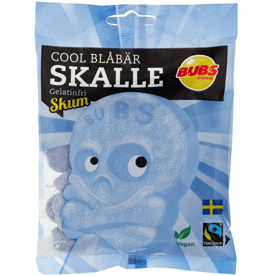 Läs mer om Bubs Blåbär Skalle Skum 90g