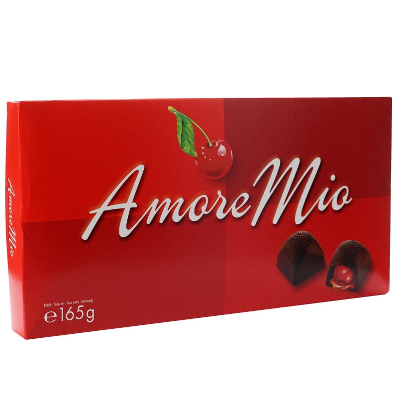 Läs mer om Amore Mio Chokladlikör Körsbär i Ask 165g