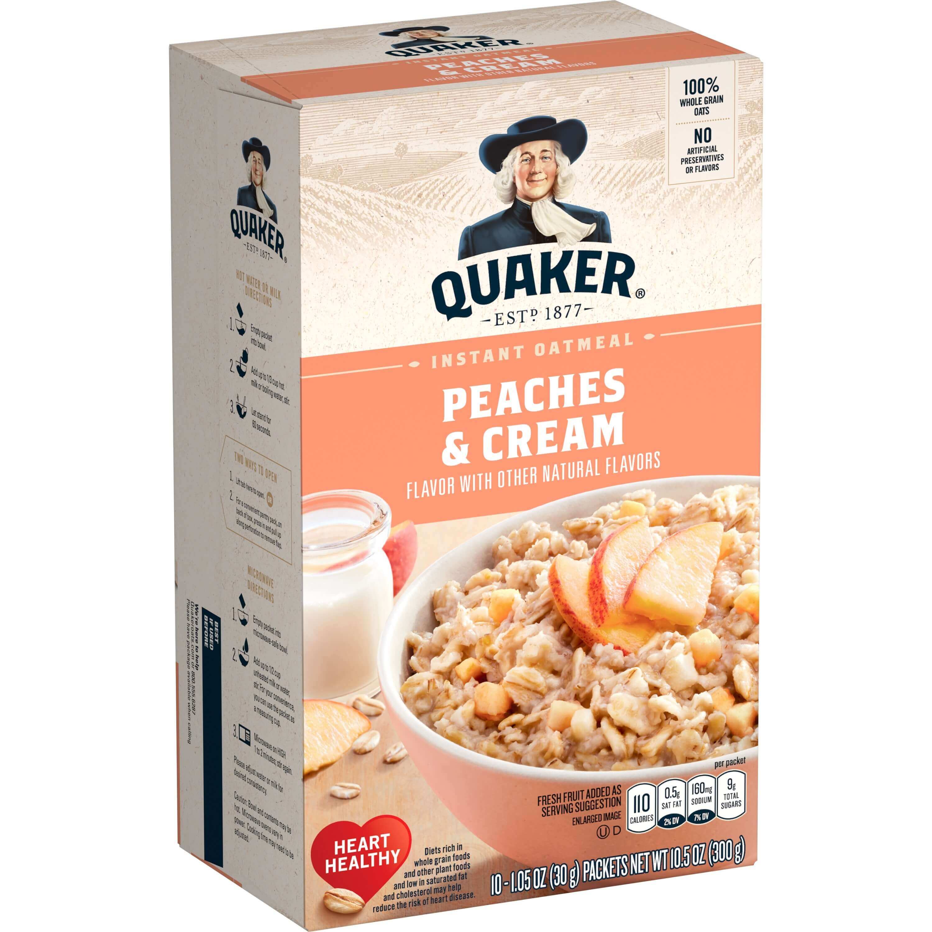 Quaker Instant Oatmeal Peaches & Cream 300g