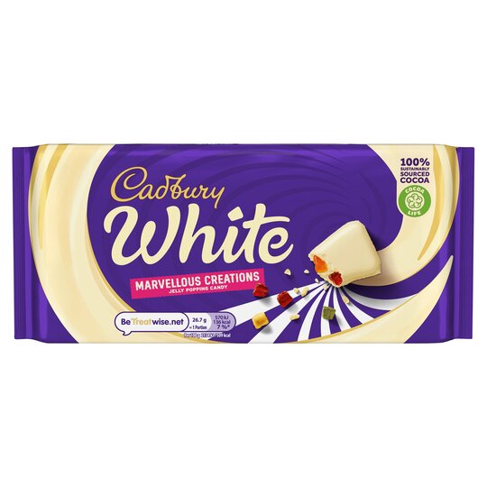 Läs mer om Cadbury White Chocolate Jelly Popping Candy 160g