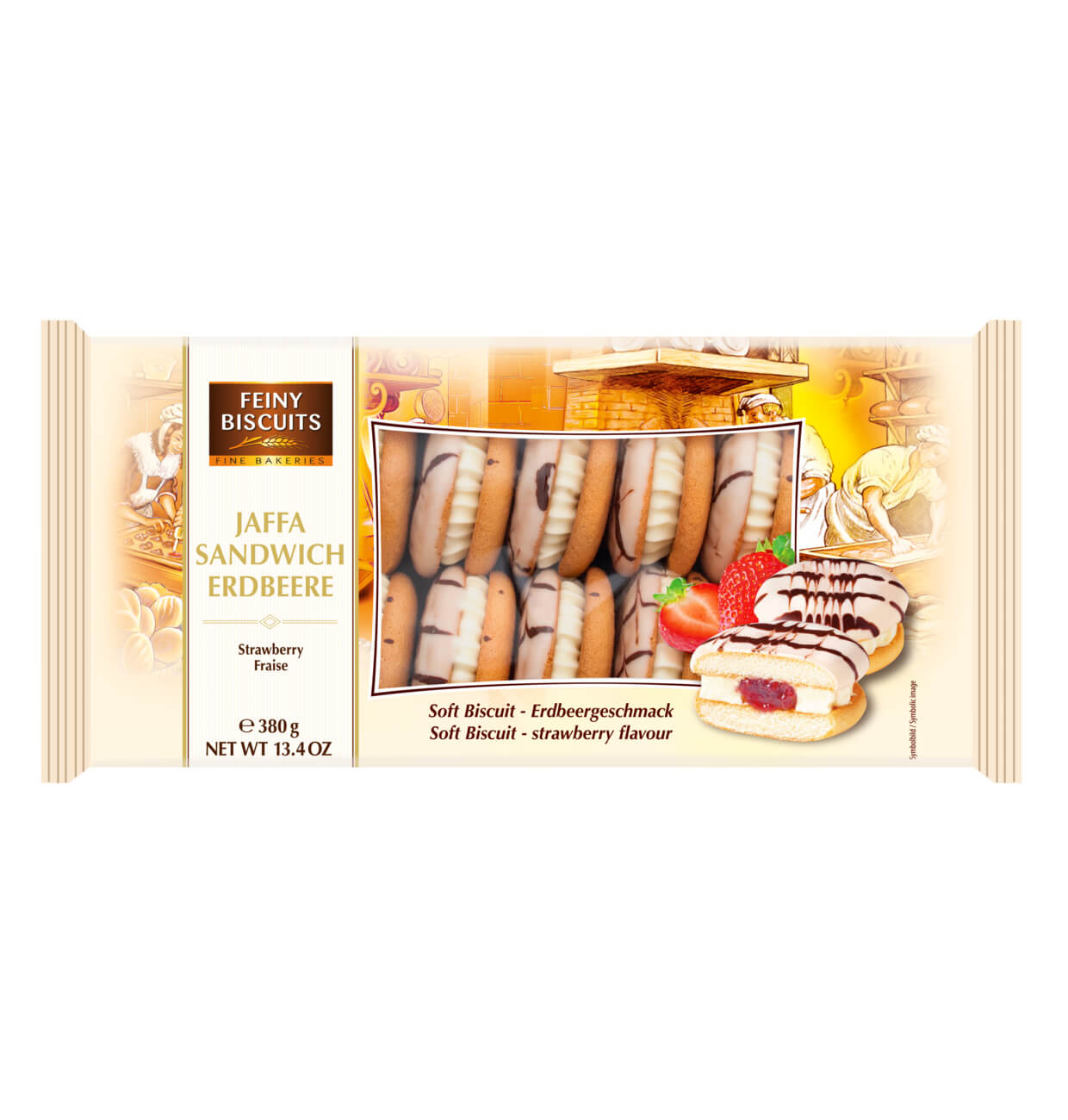 Feiny Biscuits Jaffa Sandwich Strawberry-Cream 380g