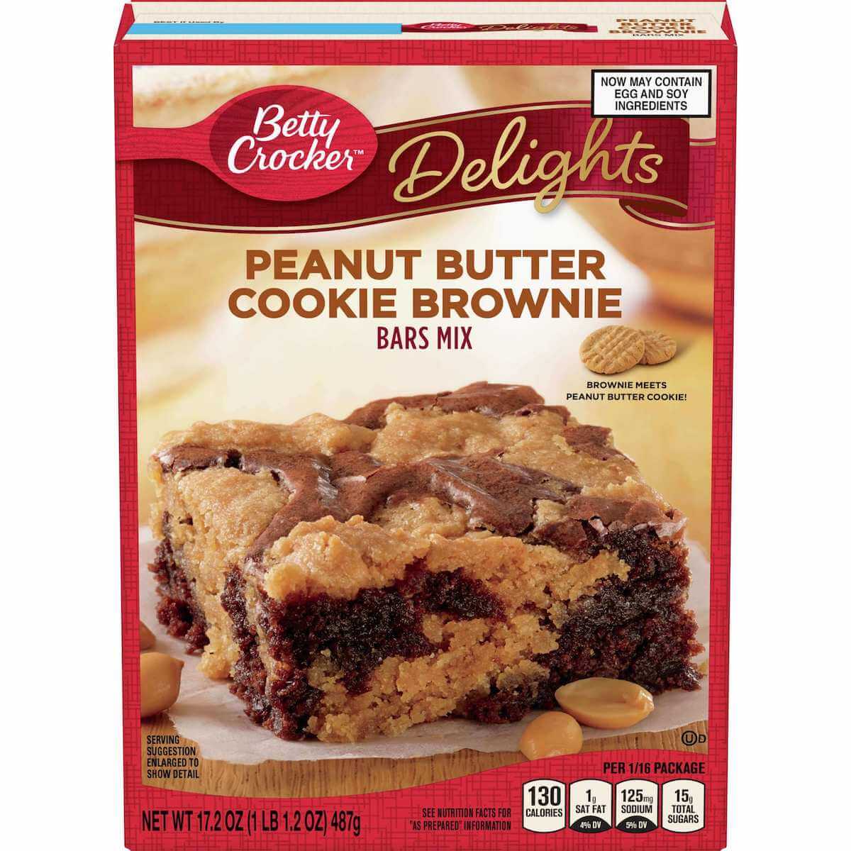 Läs mer om Betty Crocker Peanut Butter Cookie Brownie Bars Mix 487g