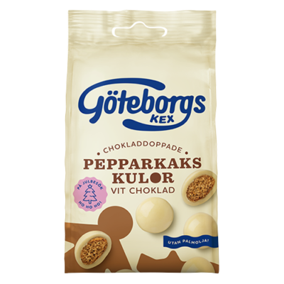 Läs mer om Göteborgs Kex Pepparkakskulor Vit Choklad 120g