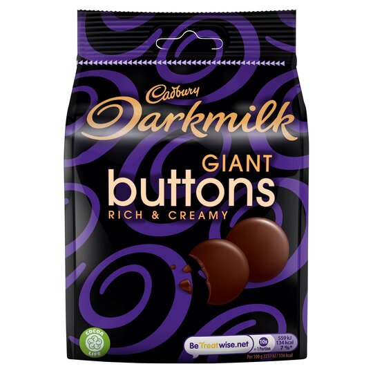 Läs mer om Cadbury Darkmilk Giant Buttons 90g