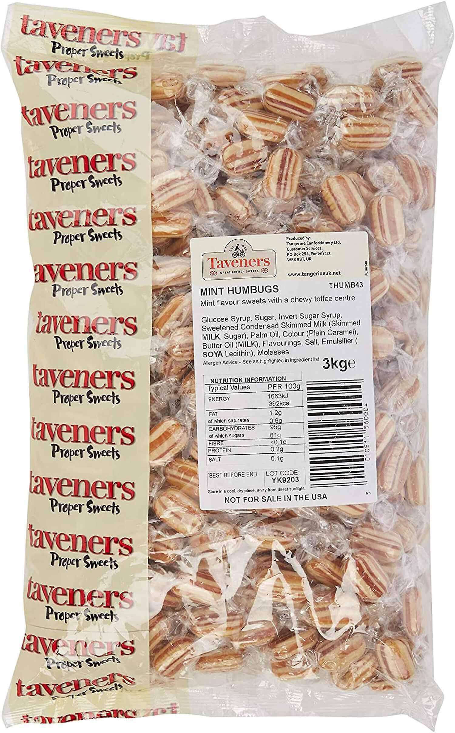 Taveners Mint Toffee 3kg