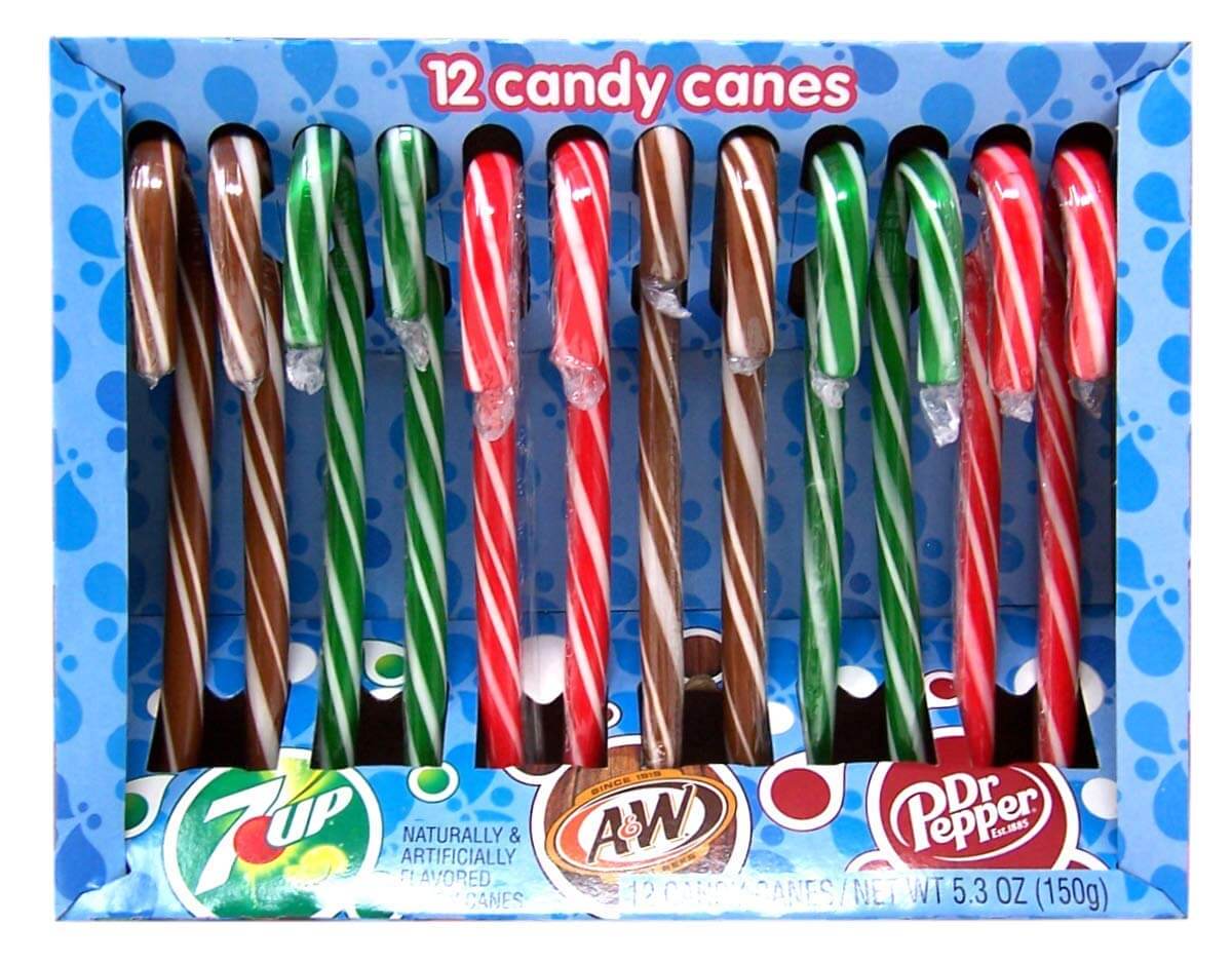Candy Canes - 7up, A&W Root Beer & Dr Pepper 150g