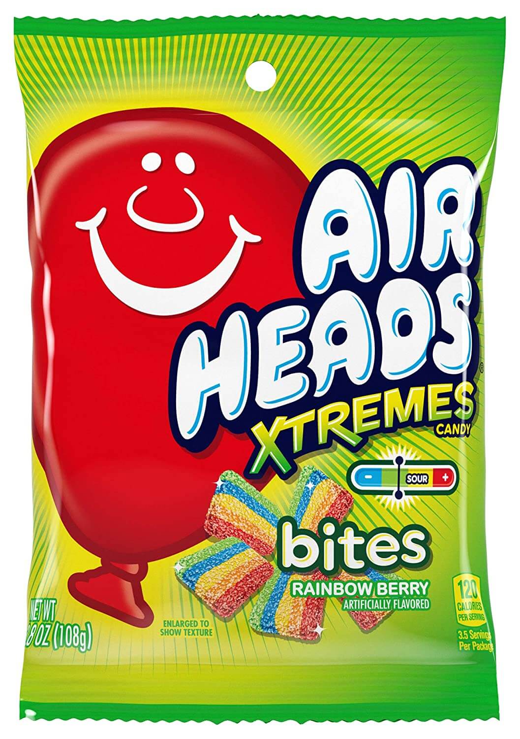 Läs mer om Airheads Xtremes Bites Rainbow Berry 170g