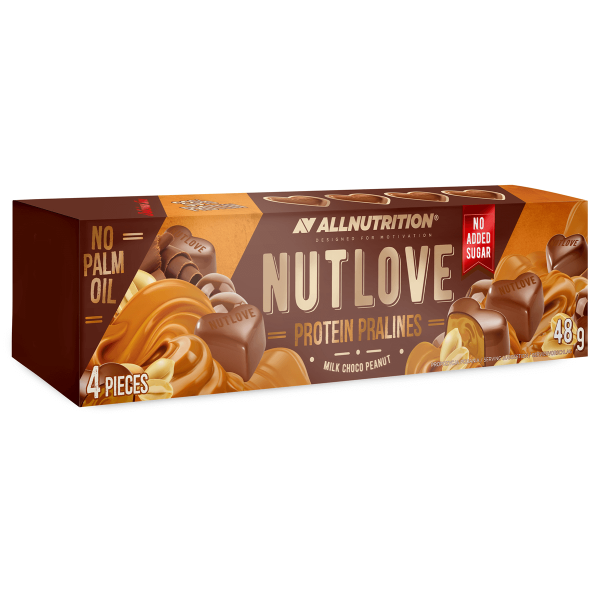 Läs mer om AllNutrition NutLove Protein Praliner - Milk Choco Peanuts 48g