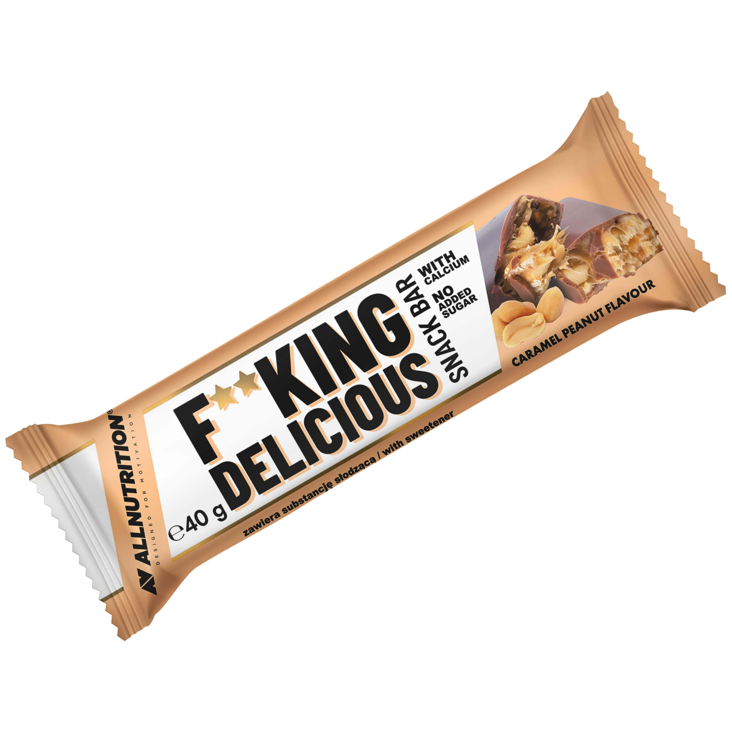 Läs mer om AllNutrition F**KING DELICIOUS Snack Bar - Caramel Peanut 40g
