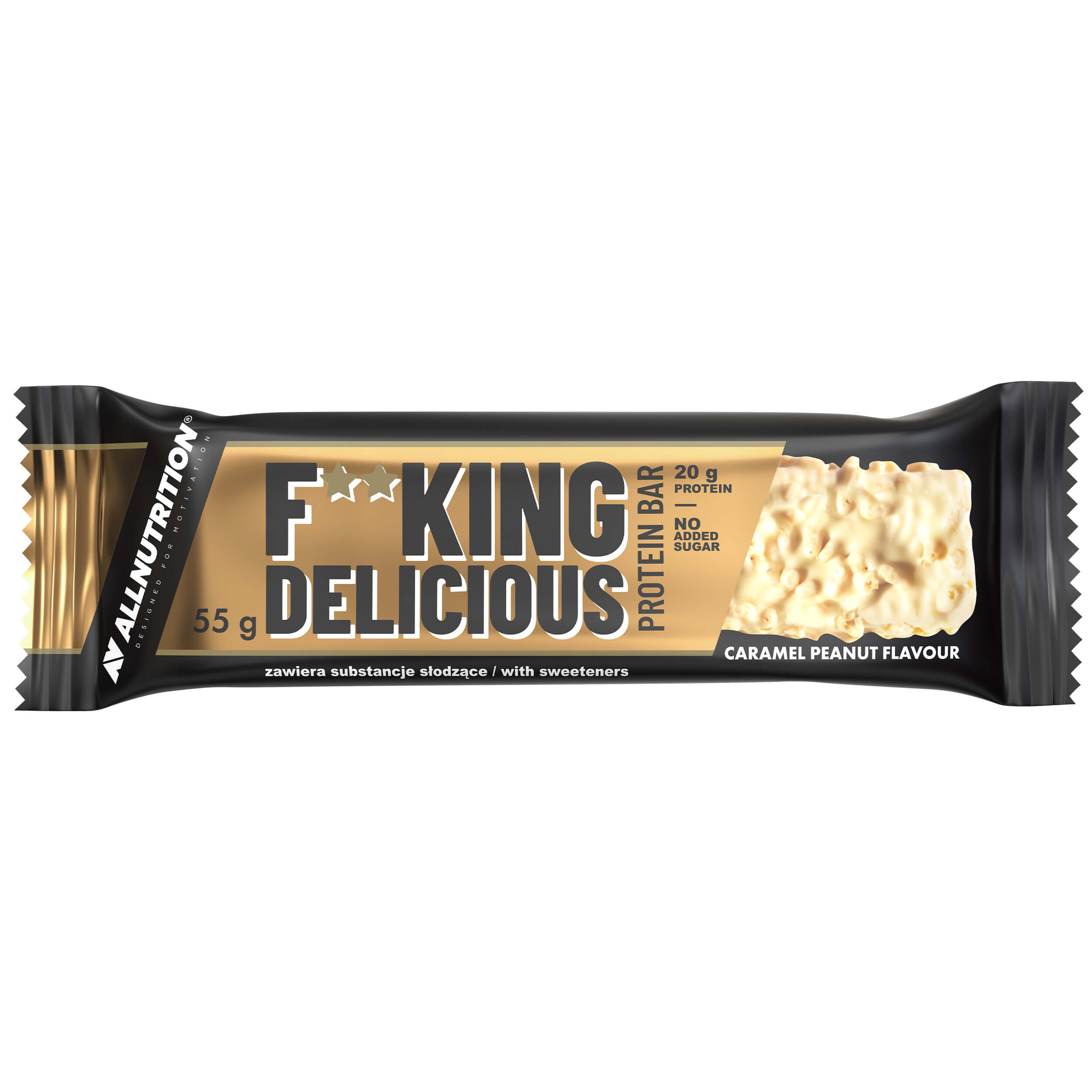AllNutrition F**KING DELICIOUS Protein Bar - Caramel Peanut 55g