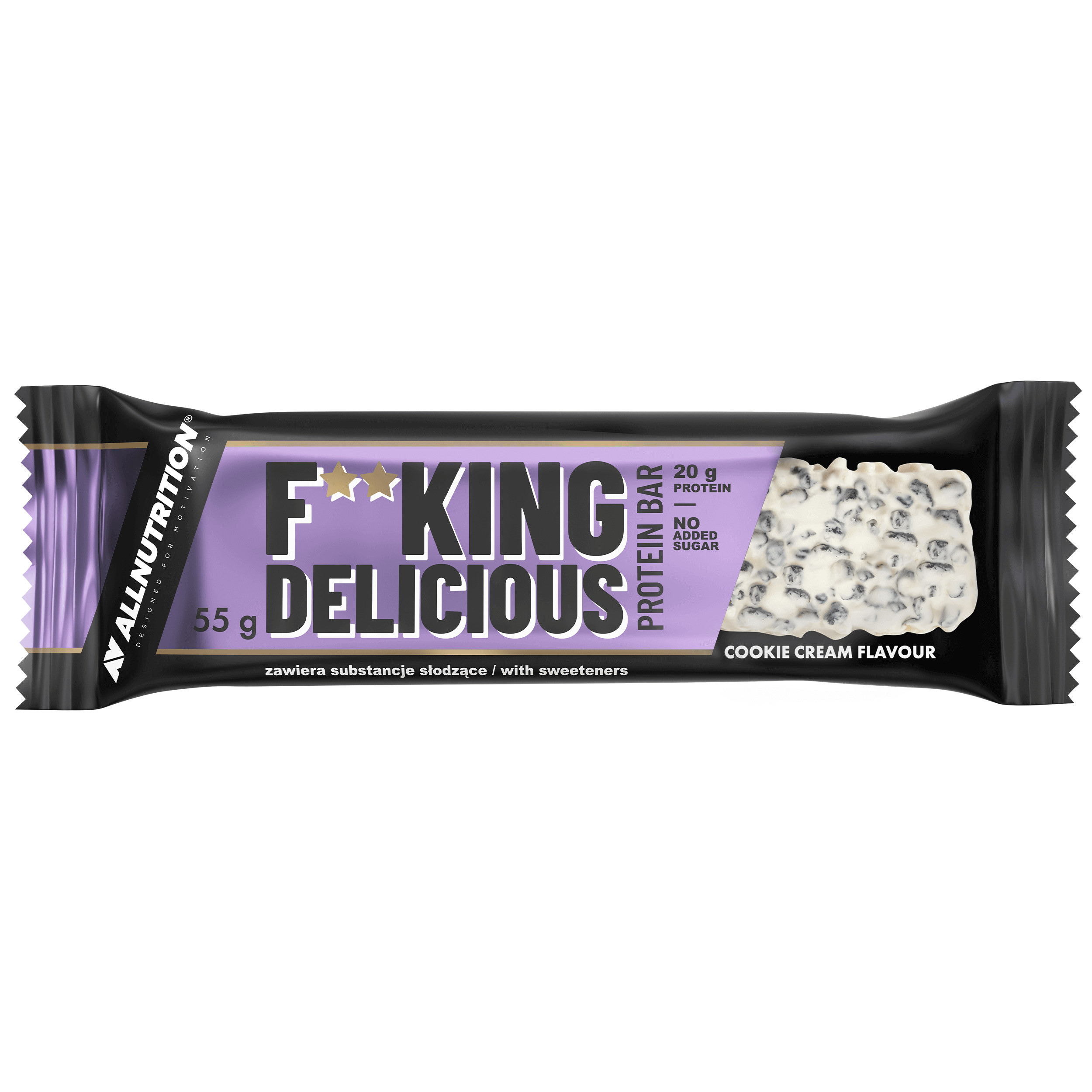 AllNutrition F**KING DELICIOUS Protein Bar - Cookies & Cream 55g
