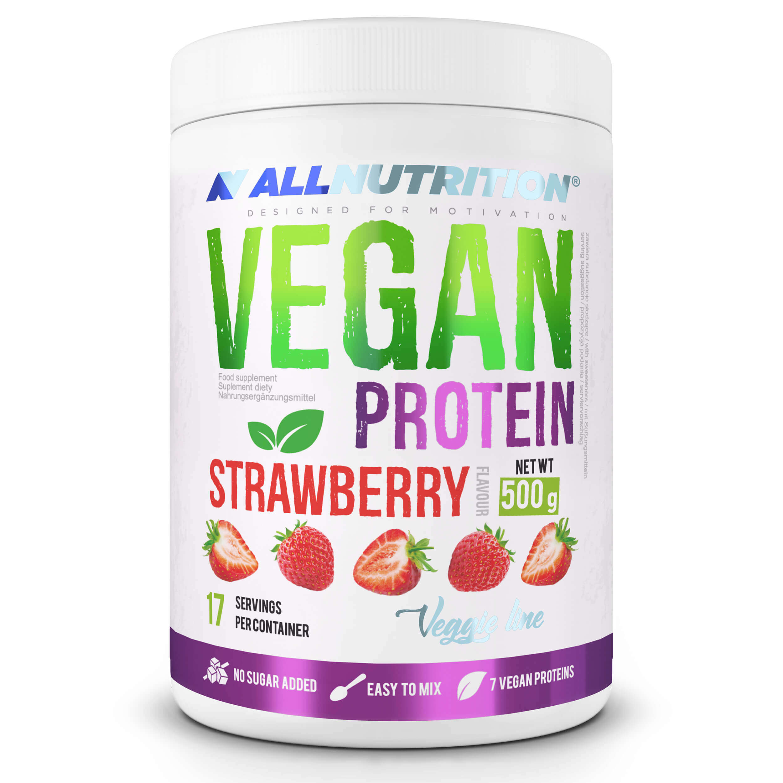 Läs mer om AllNutrition Vegan Protein Strawberry 500g