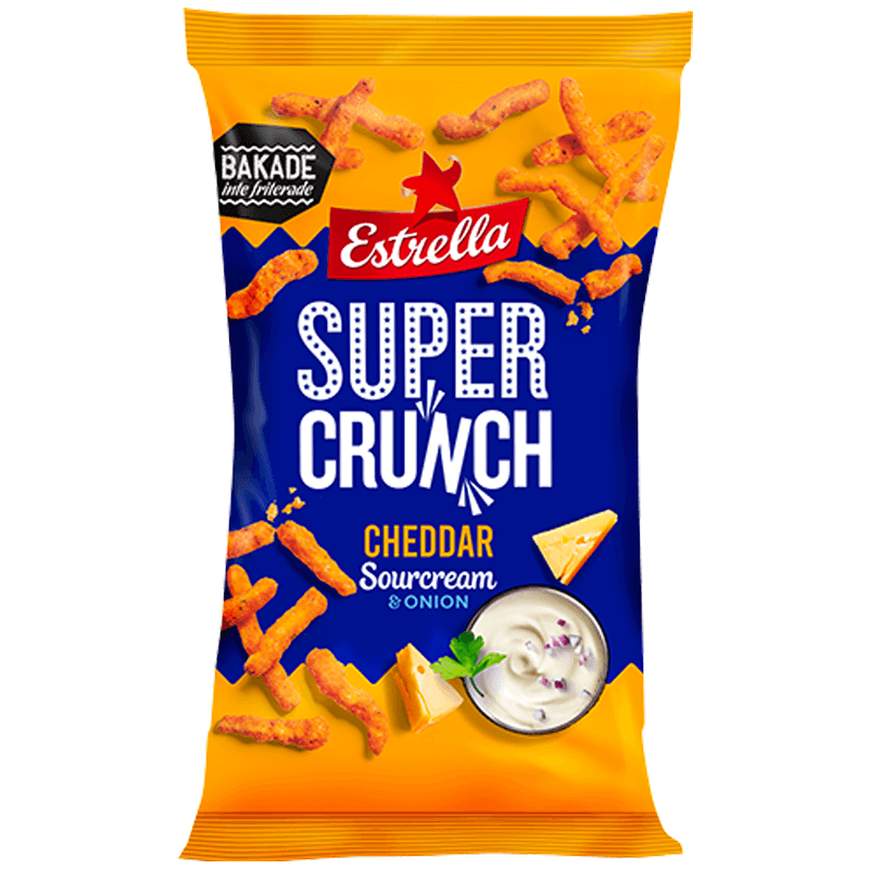 Estrella Supercrunch - Cheddar, Sourcream & Onion 170g