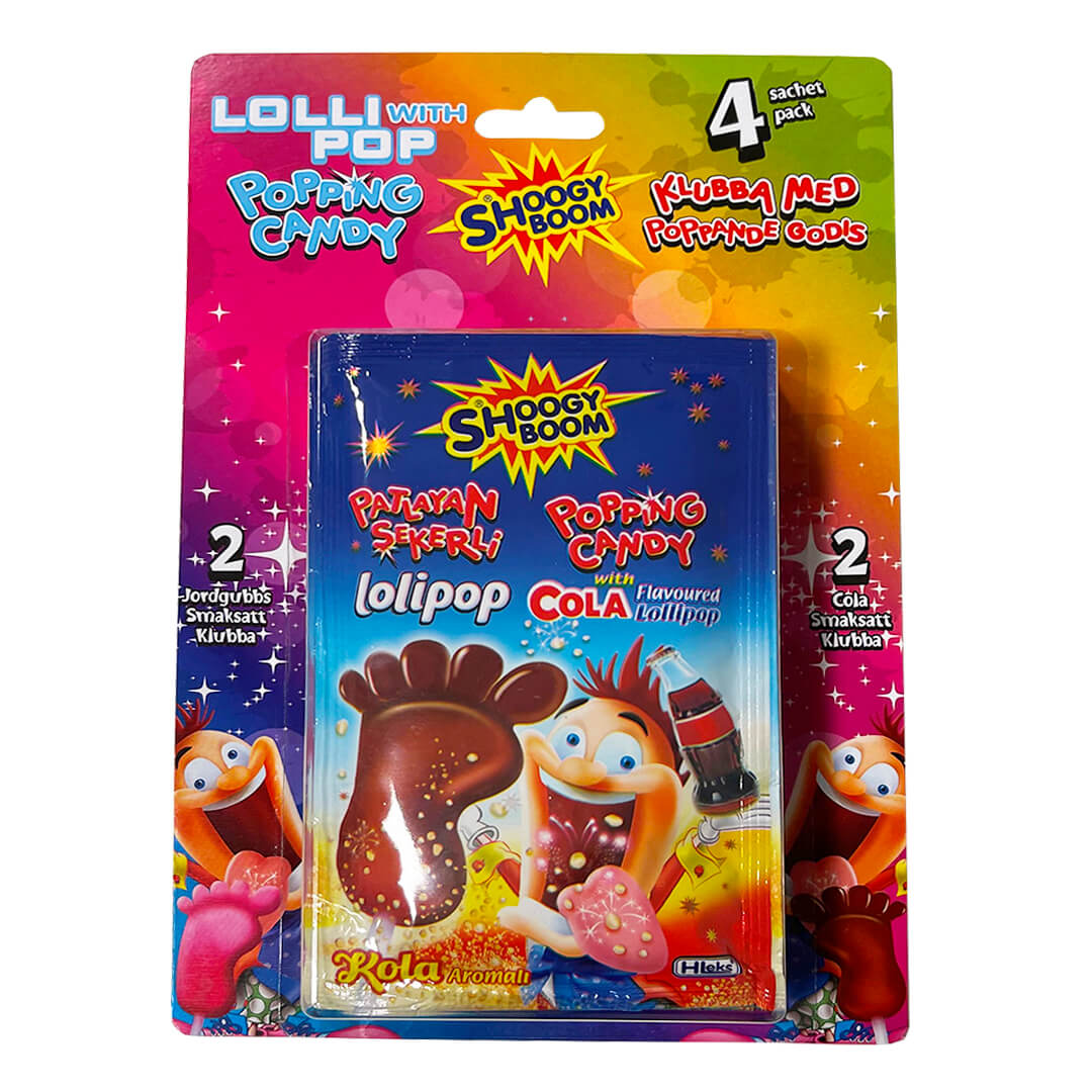 Shoogy Boom Popping Candy - Jordgubb & Cola 4p 48g