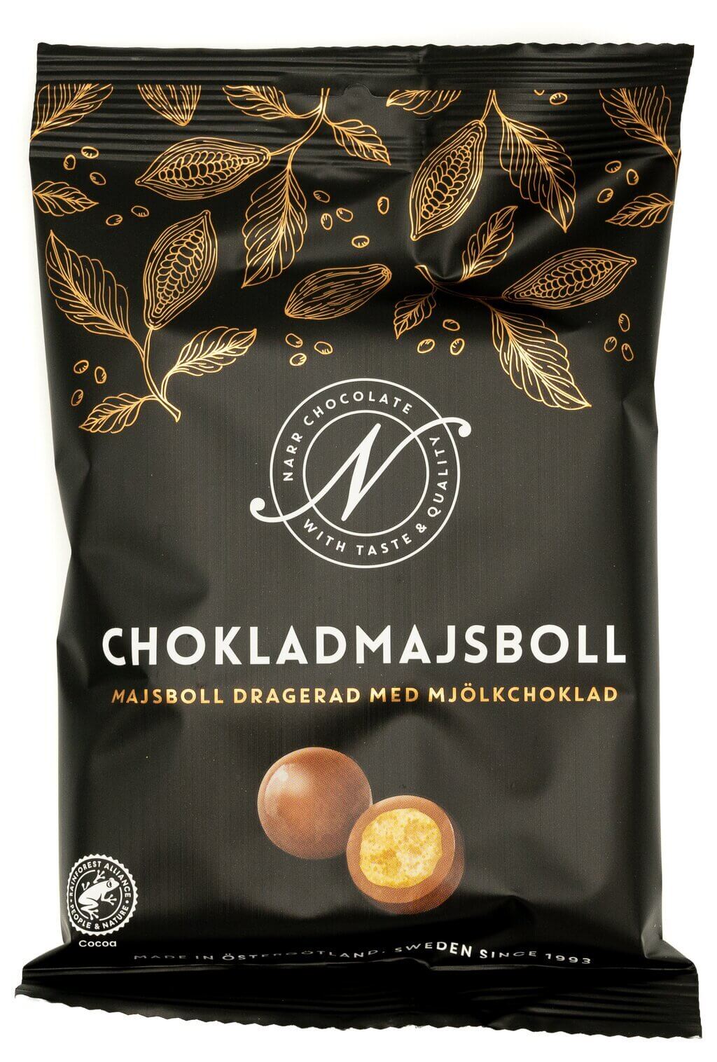 Läs mer om Narr Salt Chokladmajsboll 110g