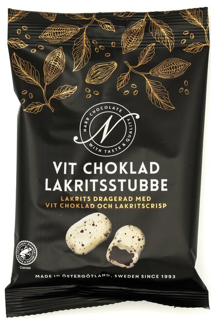 Narr Vit Choklad Lakritsstubbe 120g