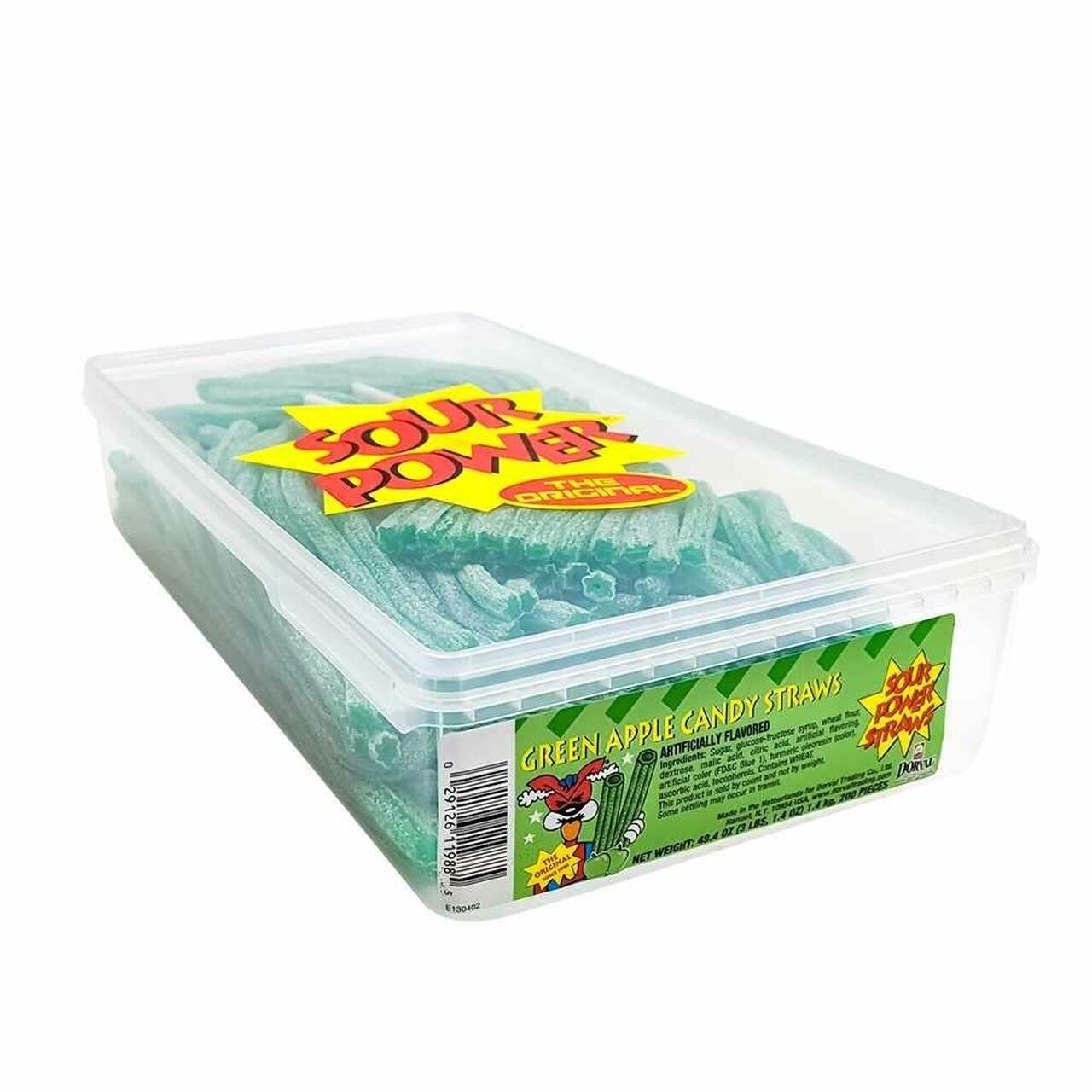 Läs mer om Dorval Sour Power Straws Green Apple 1.4kg