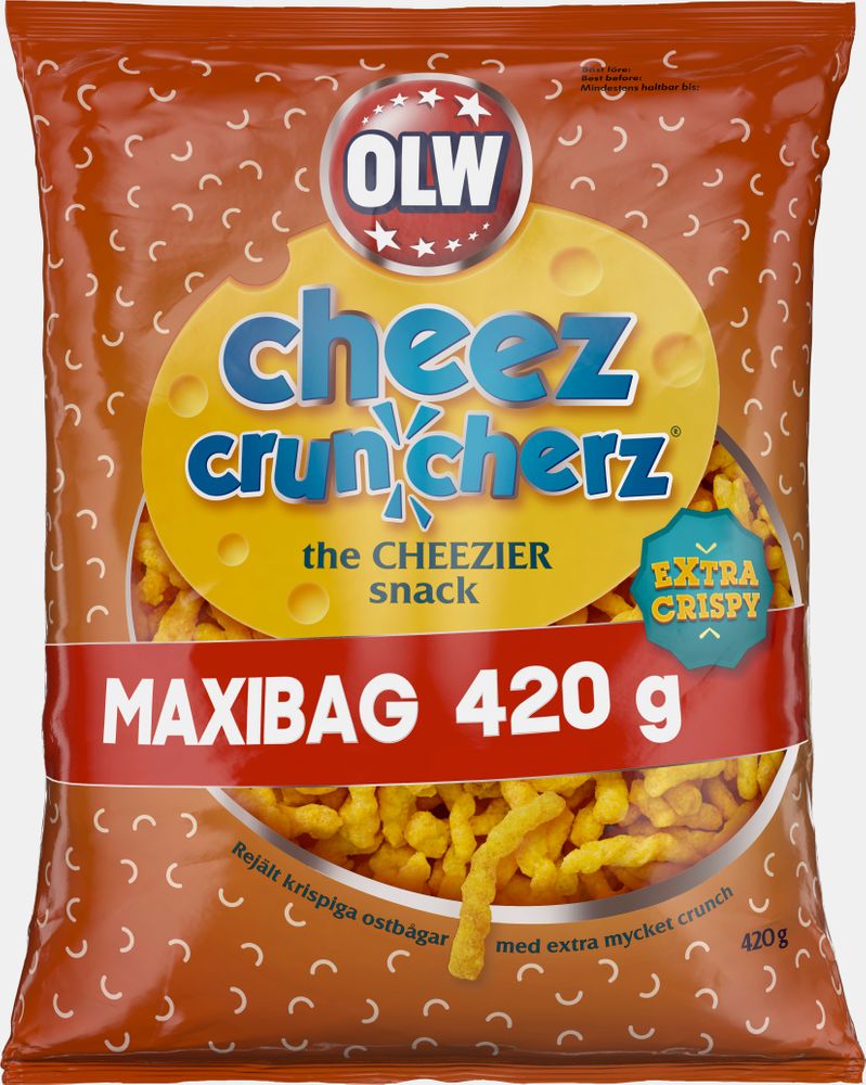 Läs mer om OLW Cheez Cruncherz Maxibag 420g