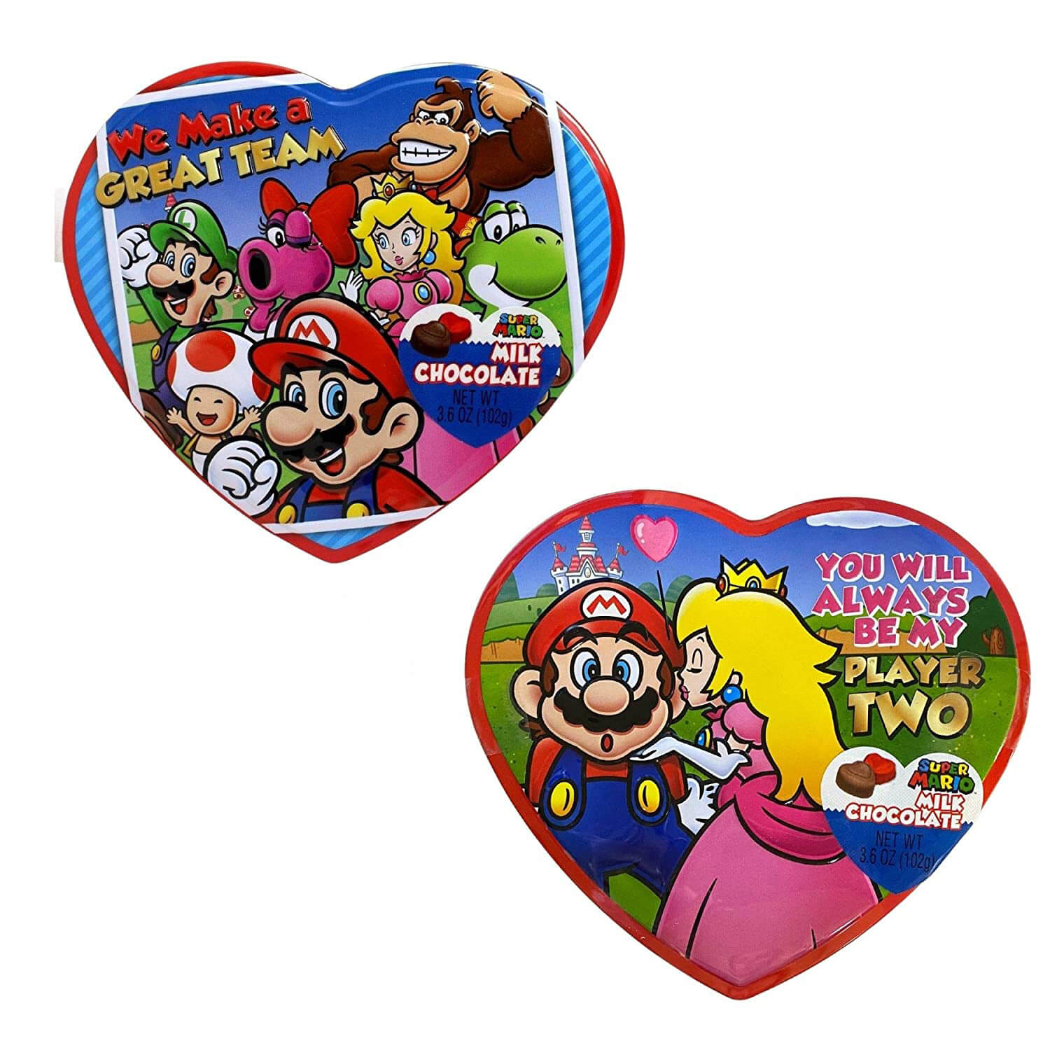 Super Mario Heart Tin with Milk Chocolates 102g