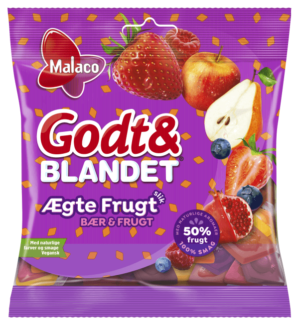 Malaco Godt & Blandet Ægte Frugt 110g