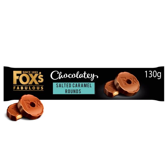 Foxs Chocolatey Rounds Salted Caramel 130g