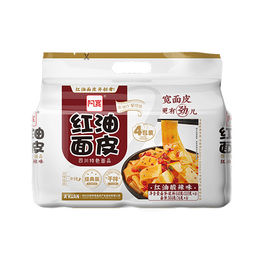 A-Kuan Sichuan Noodles Chiliolja Hot & Sour 4-Pack 460g