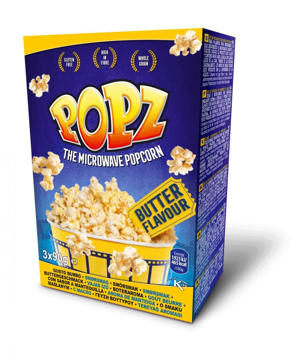 Läs mer om Popz Micropopcorn 3-Pack Butter 270g