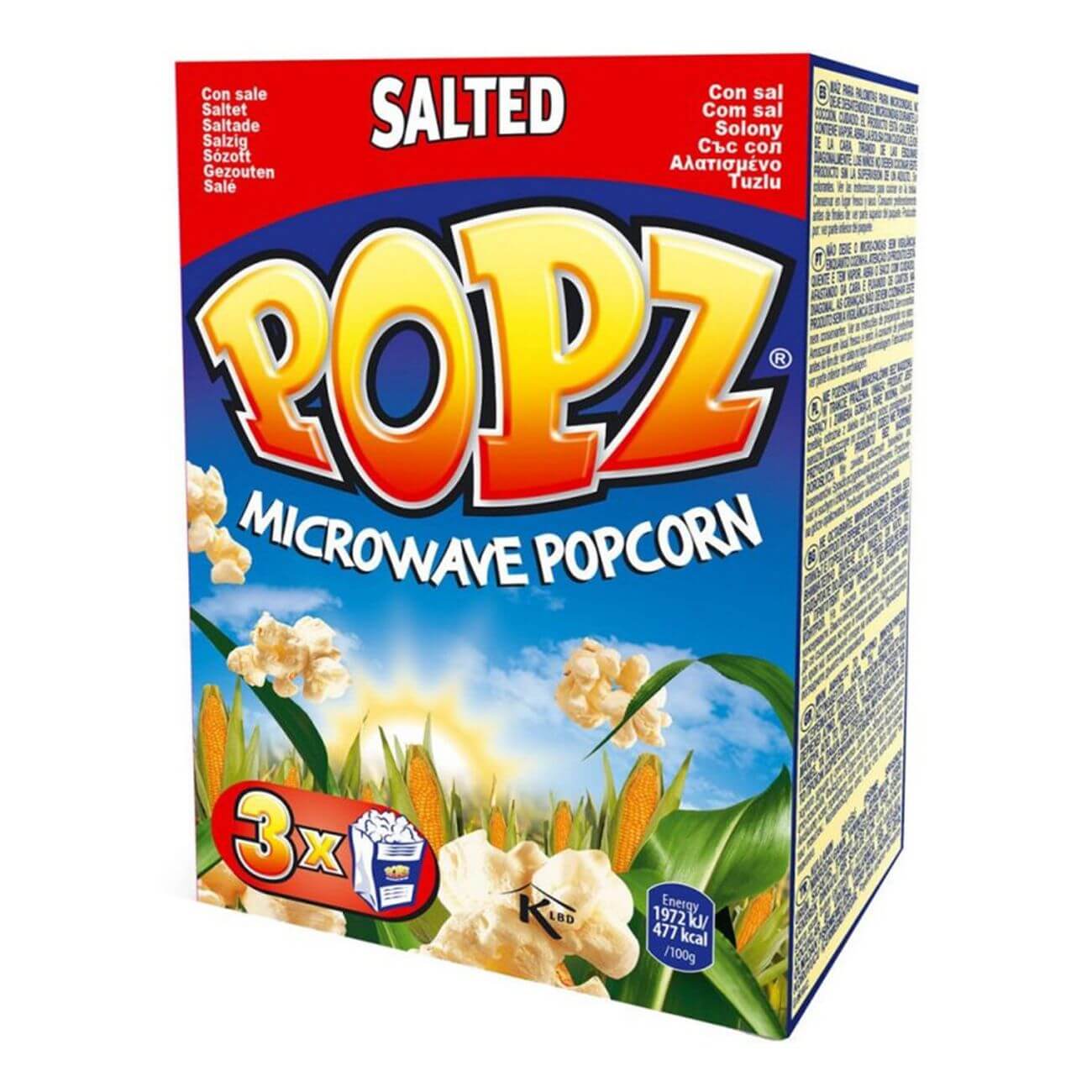Läs mer om Popz Micropopcorn 3-pack Salt 270g