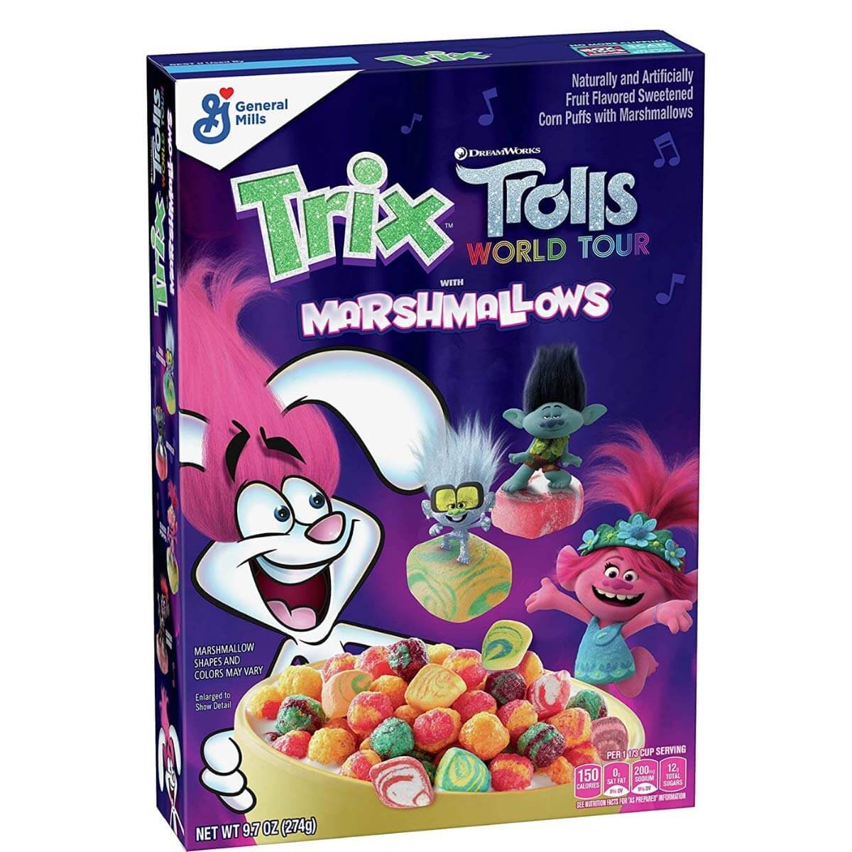 Läs mer om Trix Cereal Trolls with Marshmallows 439g